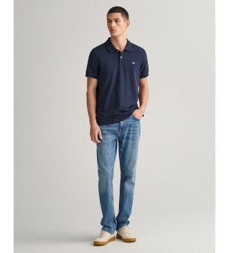 Gant Polo en piqué Regular Fit Shield navy