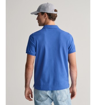 Gant Koszulka polo Pique Regular Fit Shield niebieska 