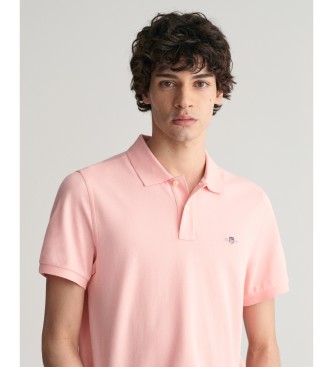 Gant Pique polo majica Regular Fit Shield pink