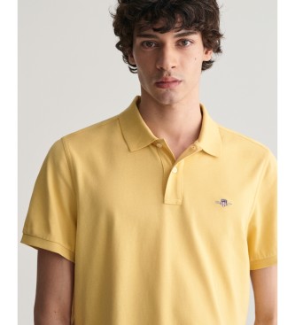 Gant Koszulka polo Pique Regular Fit Shield żółta