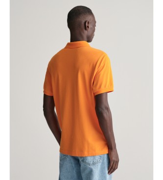 Gant Koszulka polo Pique Regular Fit Shield pomarańczowa