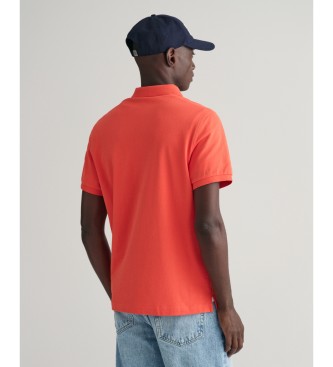 Gant Polo in piqu con scudo dalla vestibilit regolare arancione