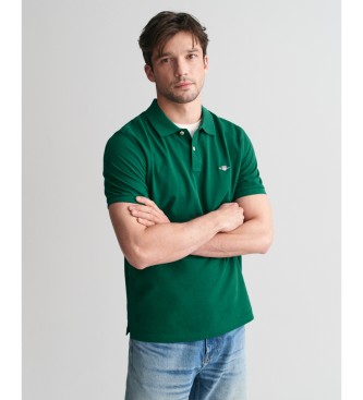 Gant Pique Polo Regular Fit Shield green