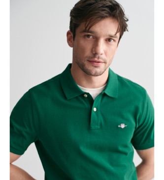 Gant Pique Polo Regular Fit Shield grn