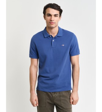 Gant Pique Polo Regular Fit Shield niebieski