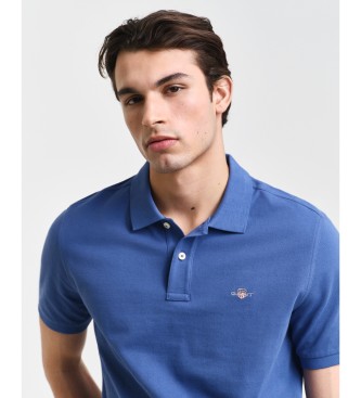 Gant Pique Polo Regular Fit Schild blau