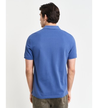 Gant Pique Polo Regular Fit Shield niebieski