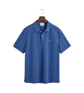 Gant Pique Polo Regular Fit Shield niebieski