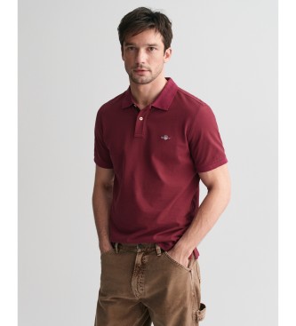 Gant Plo em piqu Regular Fit Shield burgundy