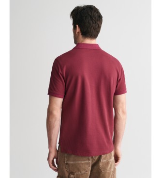 Gant Koszulka polo Pique Regular Fit Shield bordowa