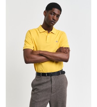 Gant Pique Polo Regular Fit Shield yellow