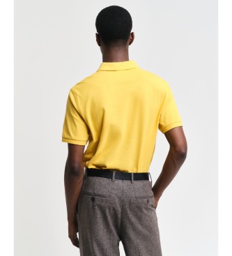 Gant Polo piqu de ajuste regular amarelo escudo