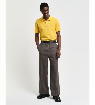 Gant Polo piqu de ajuste regular amarelo escudo