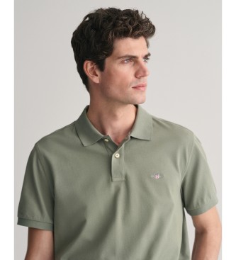 Gant Koszulka polo Pique Regular Fit Shield zielona