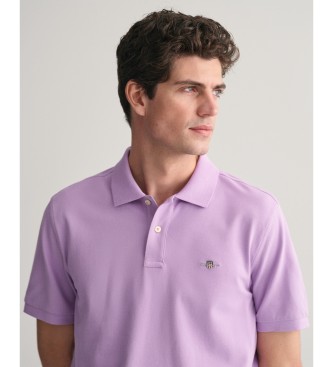 Gant Polo Shield in piqu lilla Regular Fit