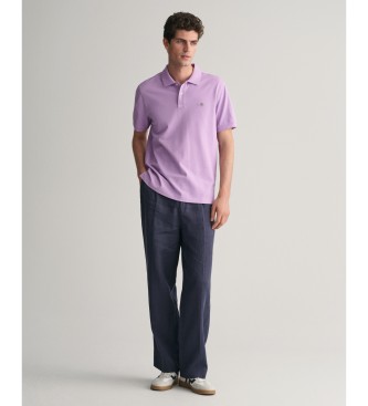 Gant Koszulka polo Pique Regular Fit Shield liliowy