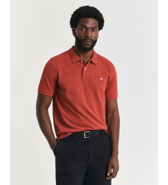 Gant Regular Fit Shield poloshirt i pique, rød