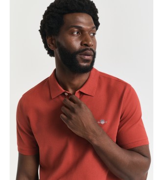 Gant Regular Fit Shield poloshirt i pique, rød