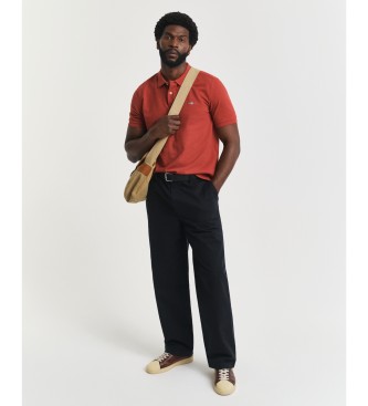 Gant Regular Fit Shield poloshirt i pique, rød