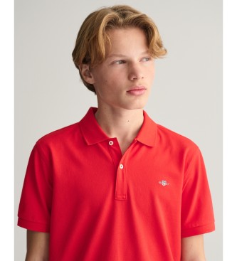 Gant Shield pique polo shirt red