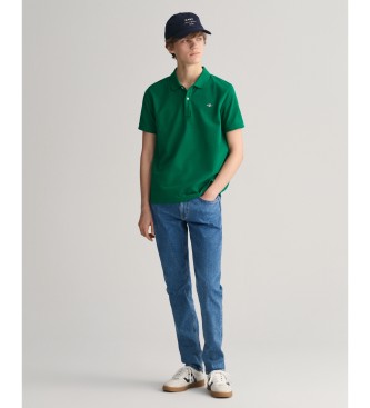 Gant Plo Shield Teens em piqu verde