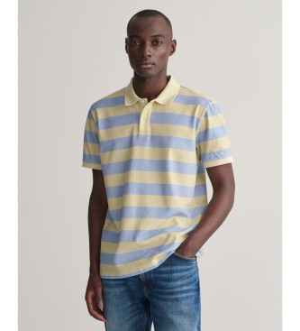 Gant Bl, gulstribet poloshirt med intens vask