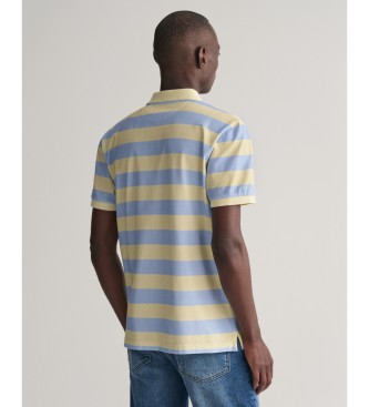 Gant Bl, gulstribet poloshirt med intens vask