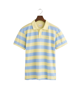 Gant Bl, gulstribet poloshirt med intens vask