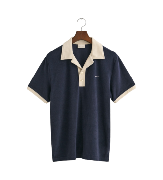 Gant Marineblaues Frottee-Poloshirt im Resort-Stil