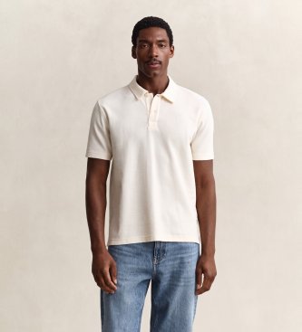 Gant Polo texturé nid d'abeille blanc crème