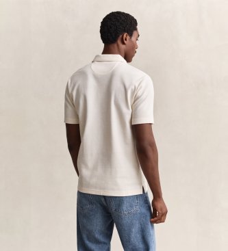 Gant Polo texturé nid d'abeille blanc crème