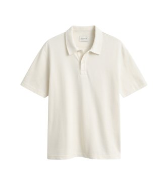 Gant Polo texturé nid d'abeille blanc crème