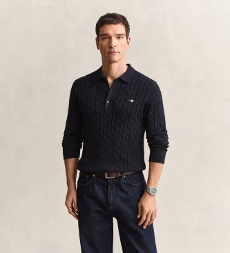 Gant Polo point tricoté marine