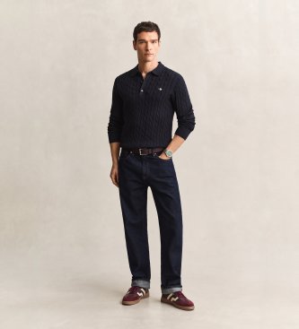 Gant Polo point tricoté marine