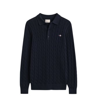 Gant Polo point tricoté marine