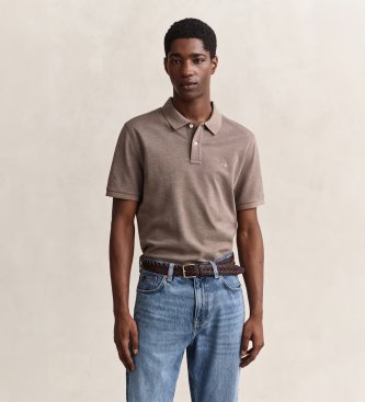 Gant Klassieke regular fit poloshirt bruin