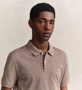 Gant Klassieke regular fit poloshirt bruin