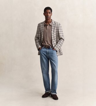 Gant Klassieke regular fit poloshirt bruin