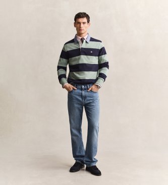 Gant Groen gestreepte polo