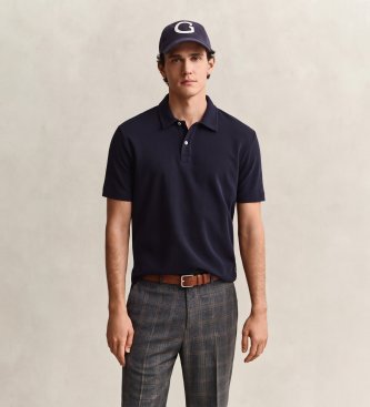 Gant Honingraattextuur polo marineblauw