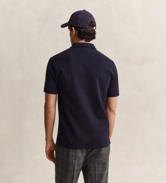 Gant Honingraattextuur polo marineblauw