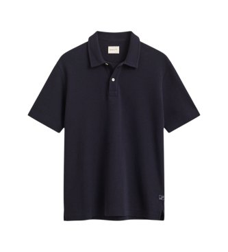 Gant Honingraattextuur polo marineblauw
