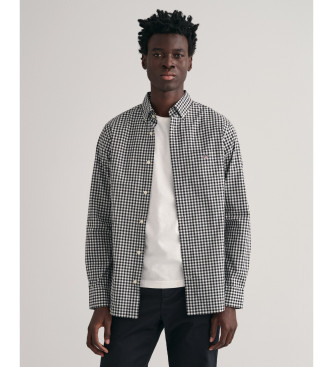 Gant Camisa de popelina xadrez Vichy preta Ajuste regular