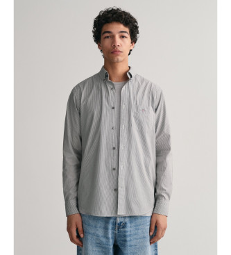 Gant Poplin overhemd Regular Fit Banker Stripe zwart