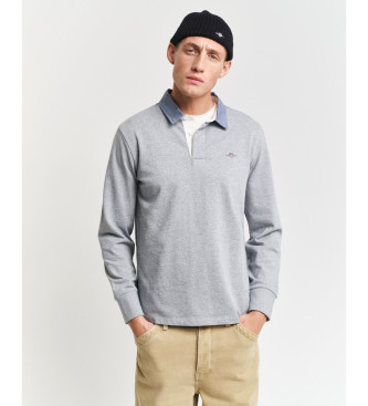 Gant Polo Reg Chambray Heavy Grey