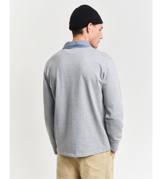 Gant Polo Reg Chambray Zwaar Grijs