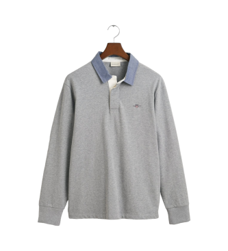 Gant Polo Reg Chambray Zwaar Grijs