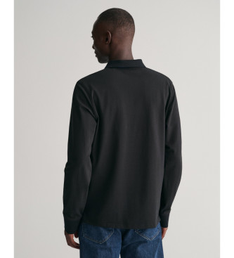 Gant Black contrast piqu polo shirt