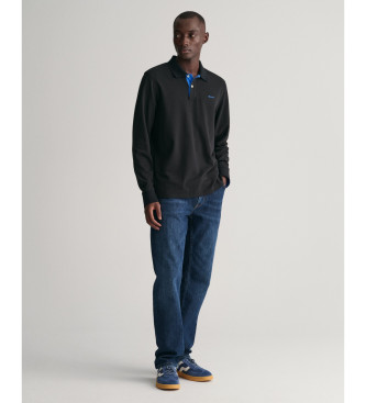 Gant Black contrast piqu polo shirt