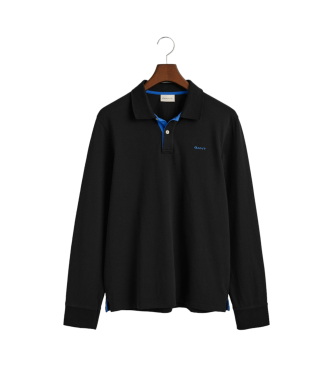 Gant Black contrast piqu polo shirt